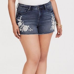 Torrid Embroidered High Rise Short Shorts